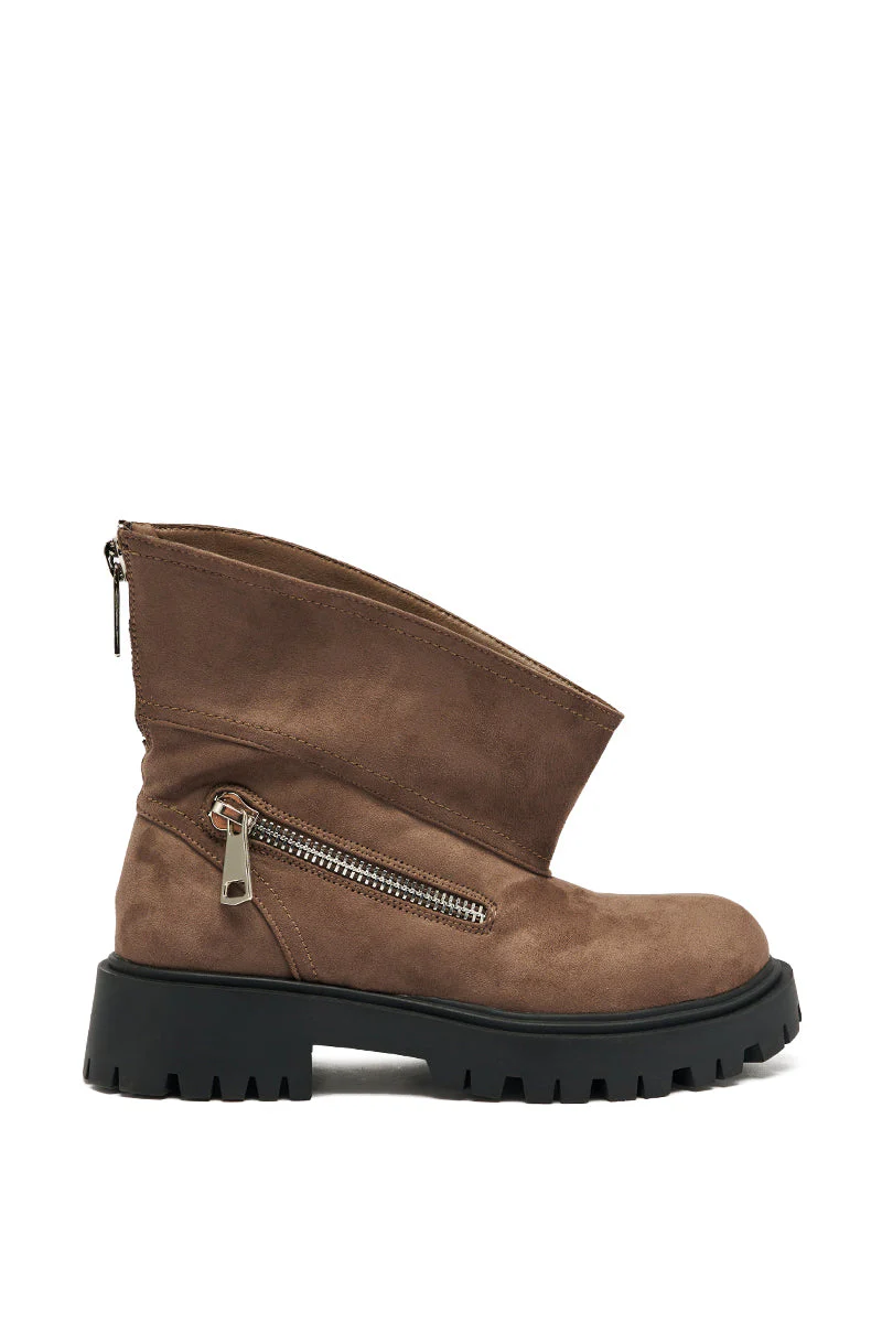 AZALEA WANG MOHSEN MOCHA COMBAT BOOTIE