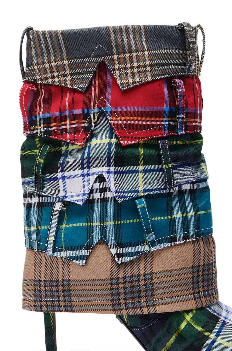 AZALEA WANG MOORE GREEN MULTI SHIRT DETAIL BOOTIE - Image 7
