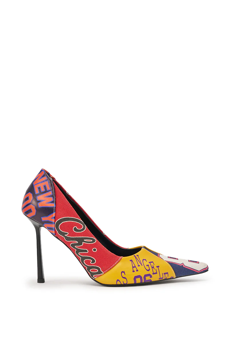 AZALEA WANG MULTI PRINTED STILETTO POINTED TOE PUMP - Image 5