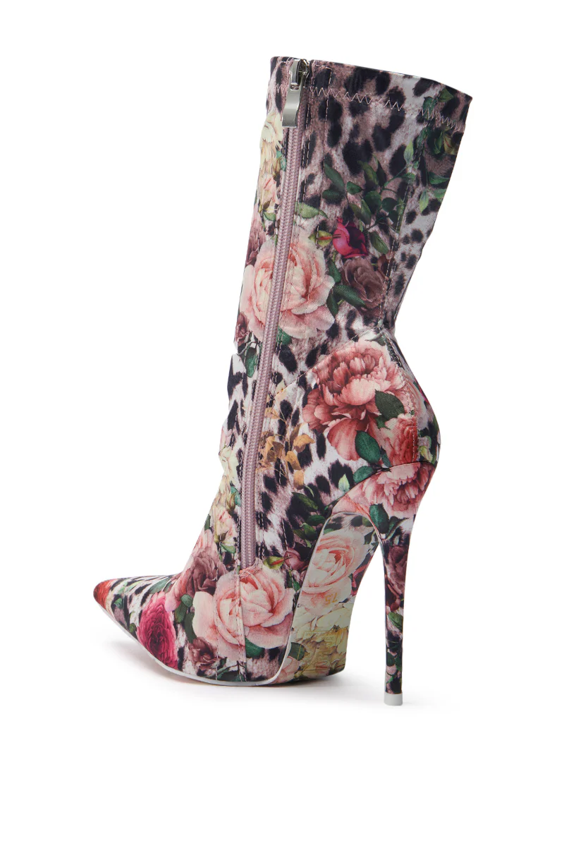 AZALEA WANG NARCISSUS MULTI FLORAL AND LEOPARD BOOTIE - Image 5