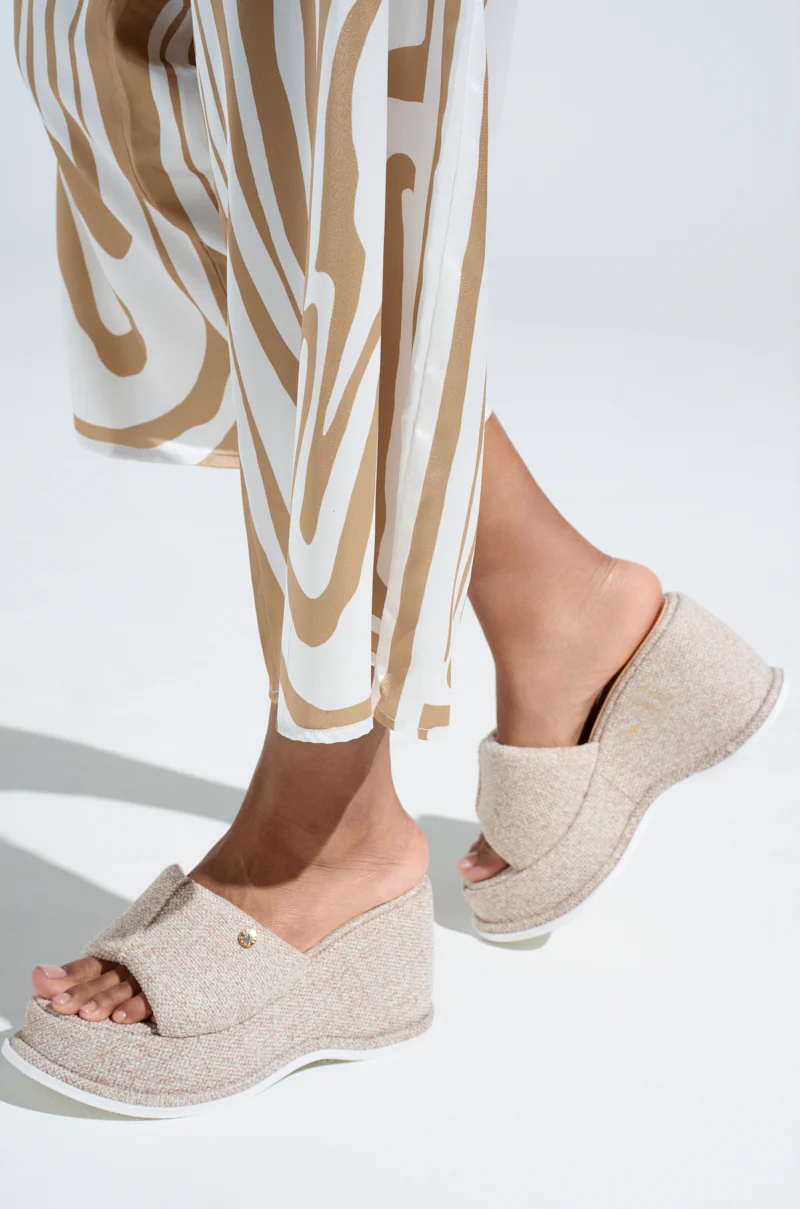  AZALEA WANG NATHALIA BEIGE NOVELTY FLATFORM SANDAL - Image 3