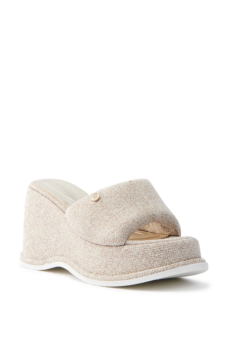  AZALEA WANG NATHALIA BEIGE NOVELTY FLATFORM SANDAL - Image 5