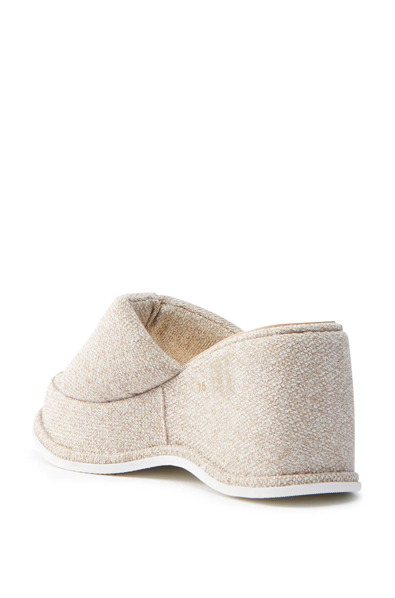  AZALEA WANG NATHALIA BEIGE NOVELTY FLATFORM SANDAL - Image 6