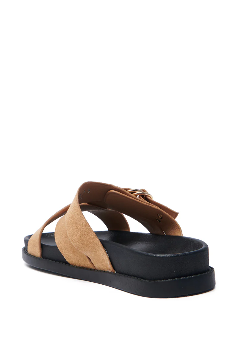AZALEA WANG NESSAROSE TAN FAUX SUEDE SANDAL - Image 4