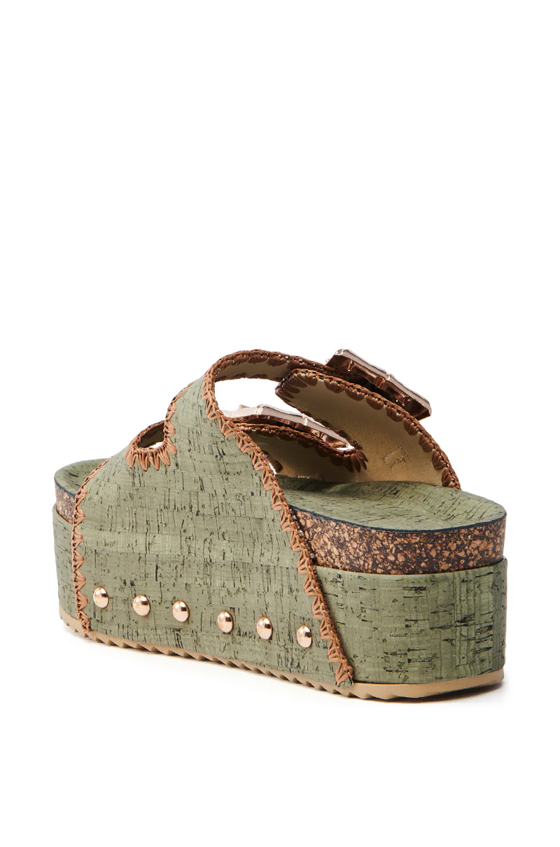 AZALEA WANG OHKAY OLIVE FLATFORM SANDAL - Image 4