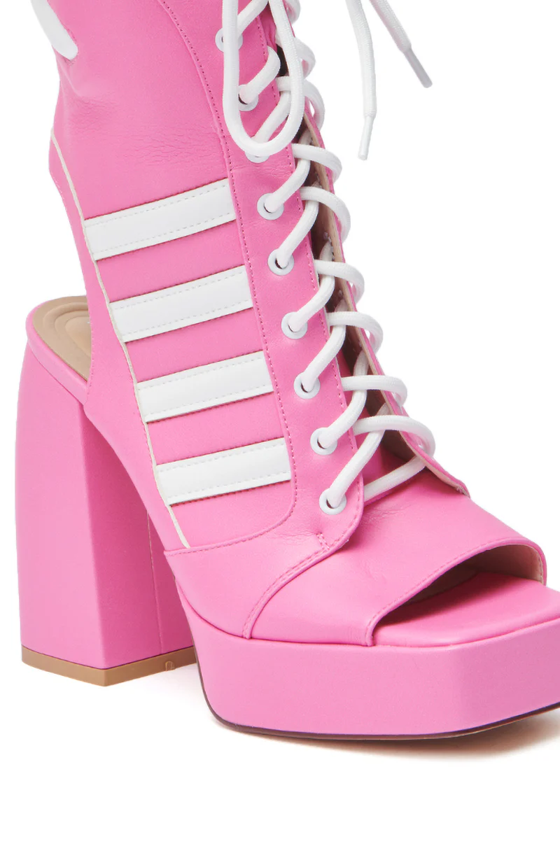 AZALEA WANG PAMINA PINK OPEN TOE SPORTY BOOTIE - Image 7