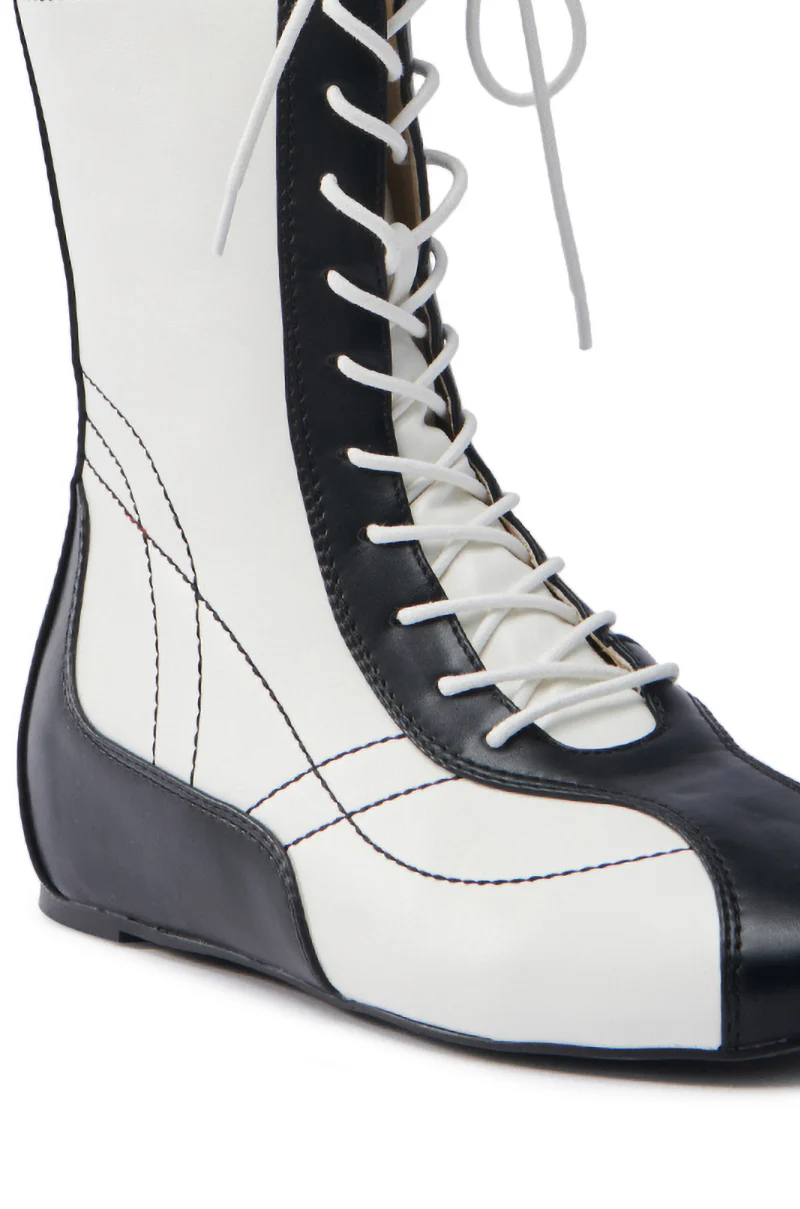 AZALEA WANG PASSER BLACK SPORTY FLAT BOOTIE - Image 6