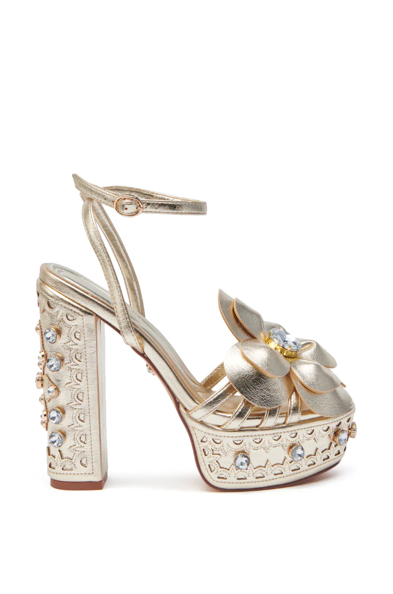 AZALEA WANG PIXLEY GOLD EMBELLISHED PLATFORM SANDAL - Image 4