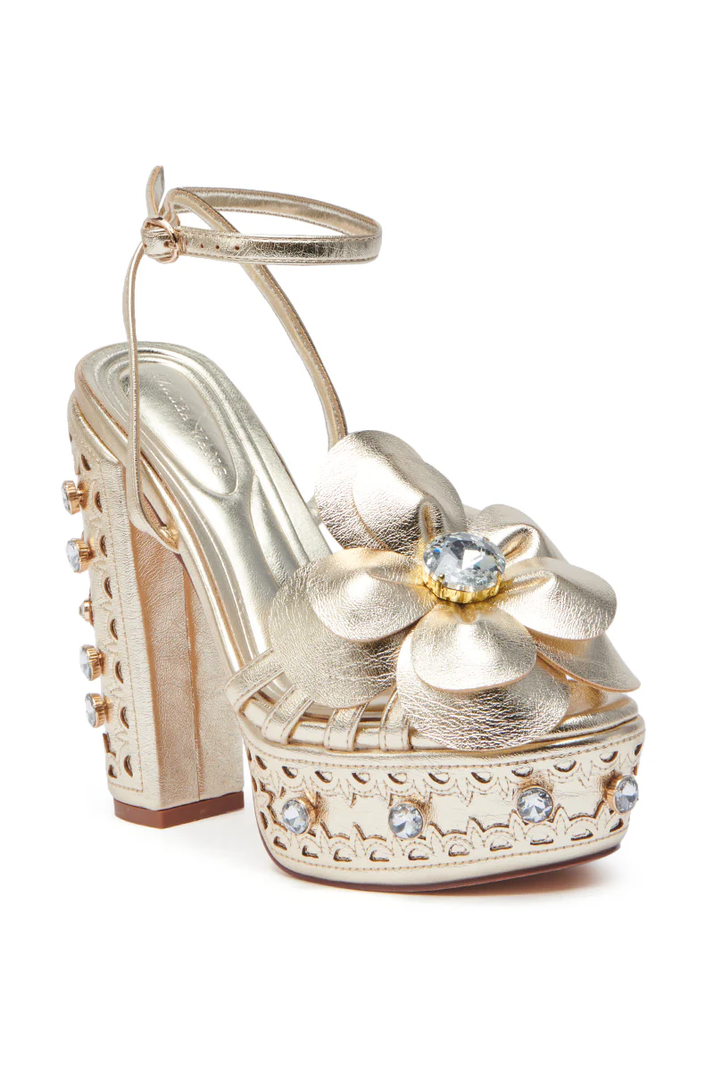 AZALEA WANG PIXLEY GOLD EMBELLISHED PLATFORM SANDAL - Image 5