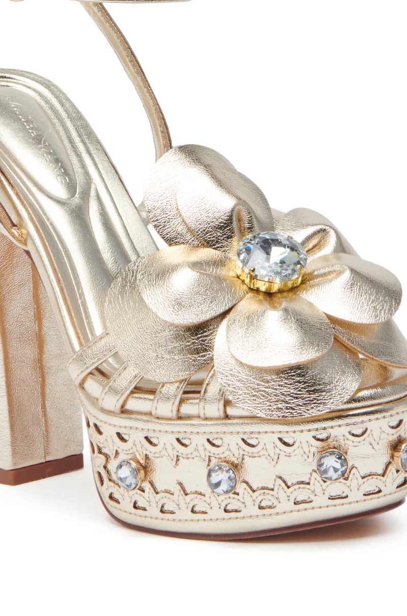 AZALEA WANG PIXLEY GOLD EMBELLISHED PLATFORM SANDAL - Image 7