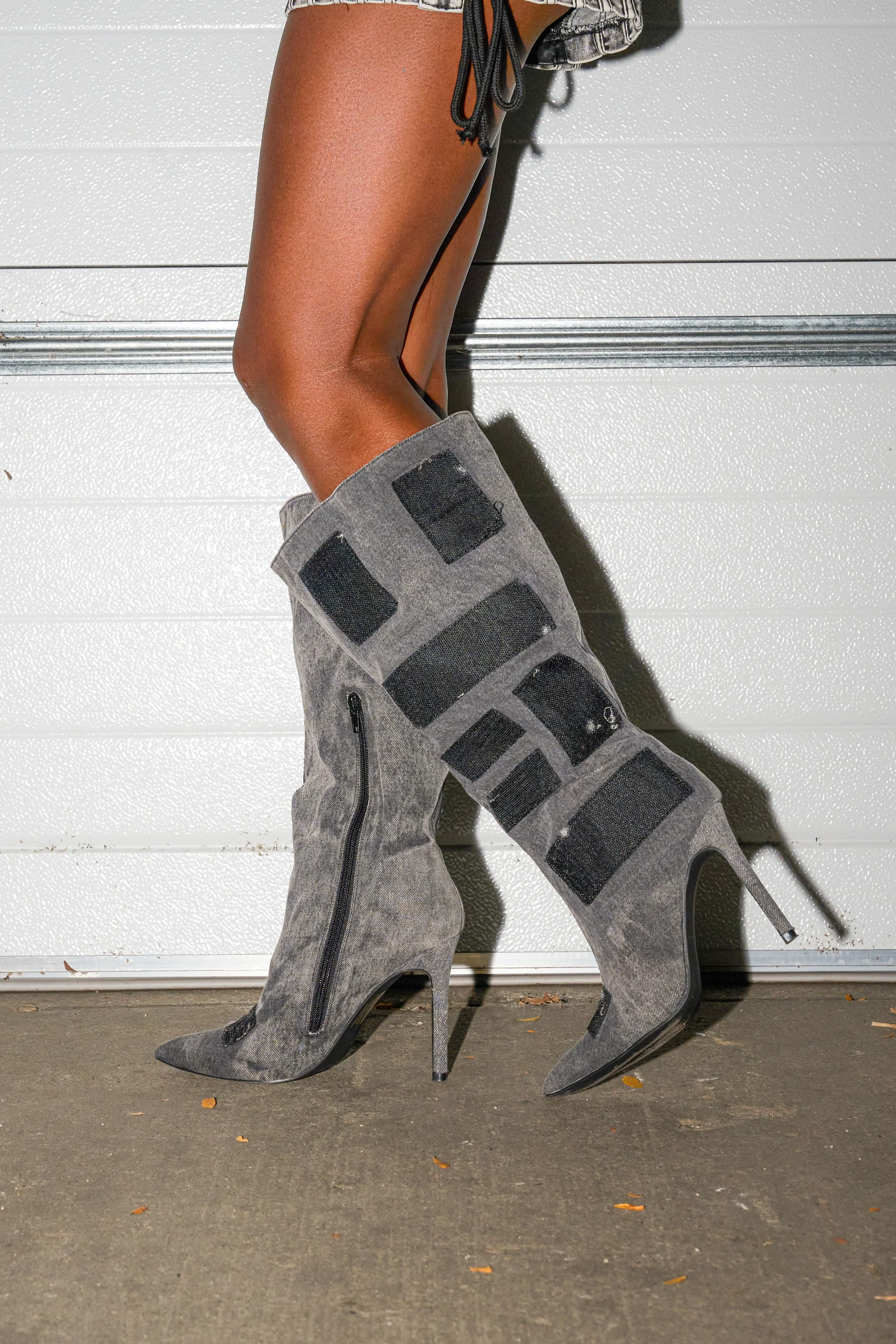 AZALEA WANG PRAVIN BLACK POCKET DETAIL STILETTO BOOT - Image 8