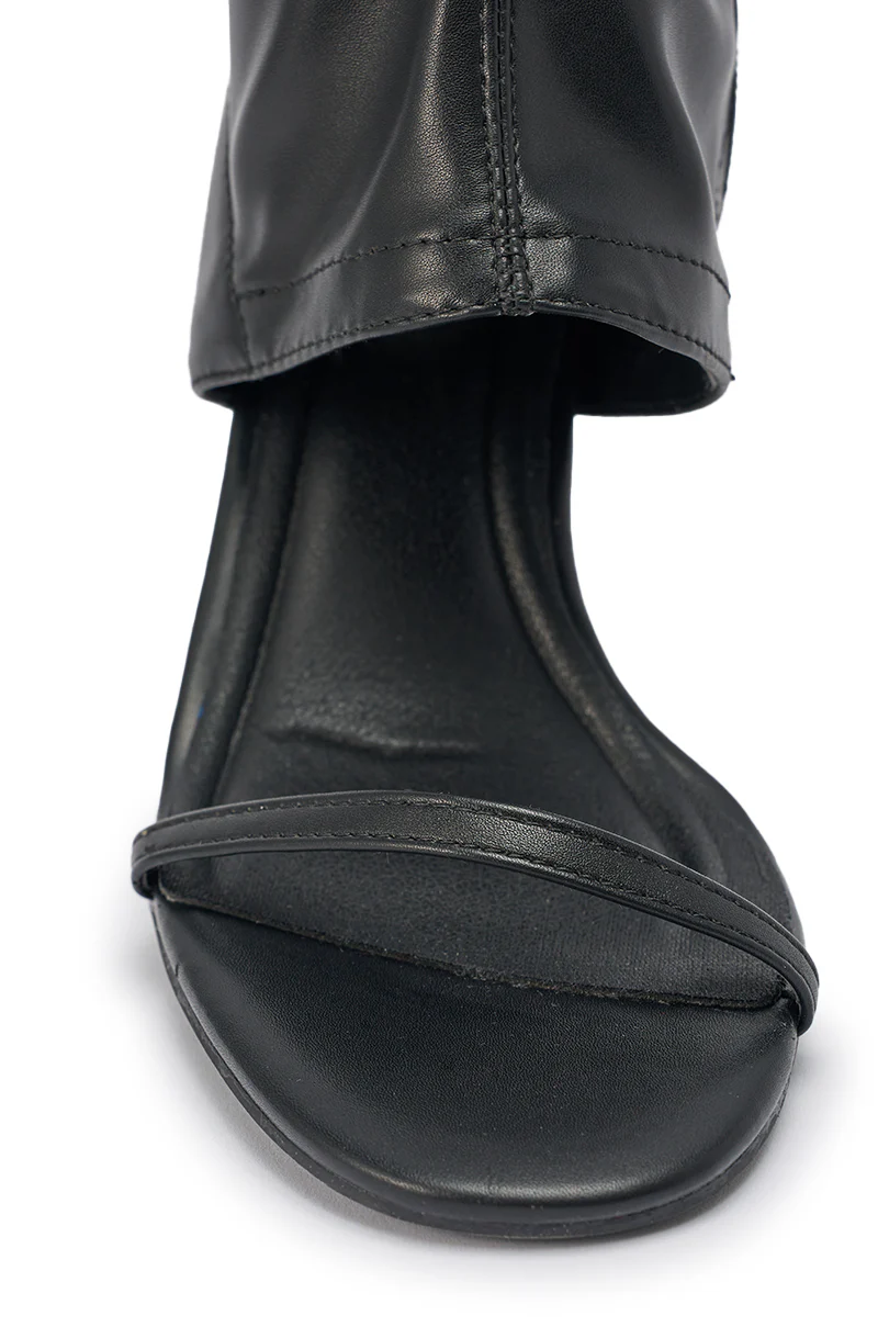 AZALEA WANG RAGNAR BLACK CHUNKY STRETCH PU OVER THE KNEE BOOT - Image 8