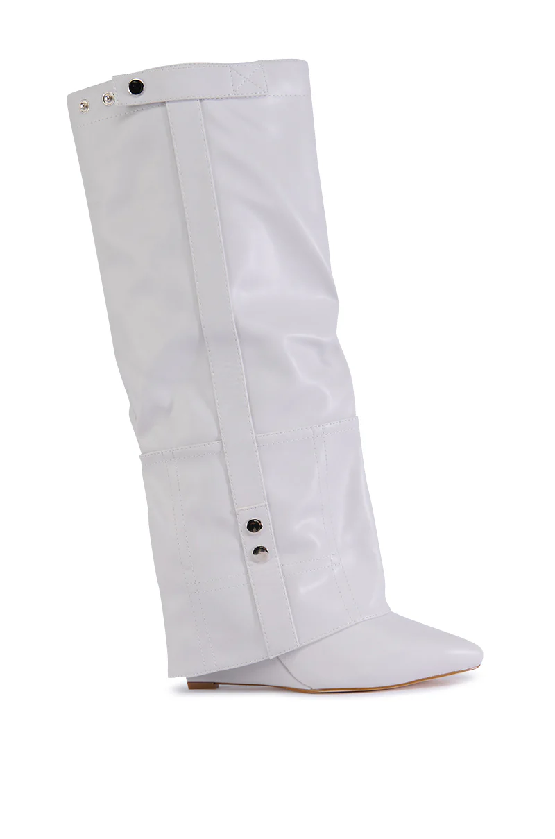 AZALEA WANG RAILAY BONE KNEE HIGH WEDGE BOOT - Image 2