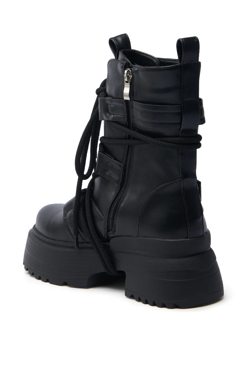 AZALEA WANG ROISIN BLACK COMBAT BOOTIE - Image 6