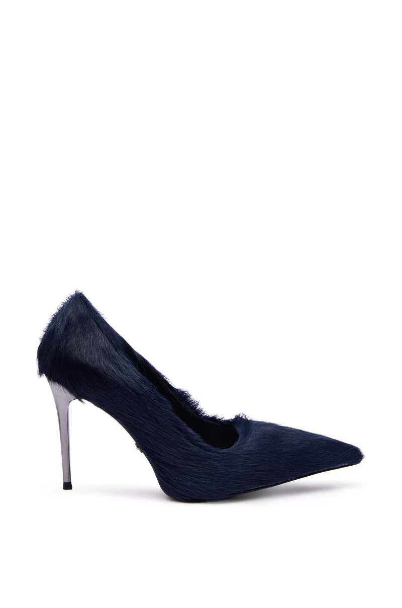 AZALEA WANG ROSEE NAVY PONY HAIR PUMP - Image 6
