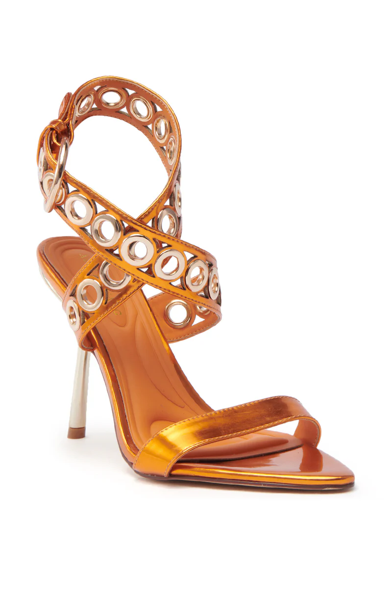 AZALEA WANG SAMUEL ORANGE HARDWARE EMBELLISHED SANDAL - Image 5