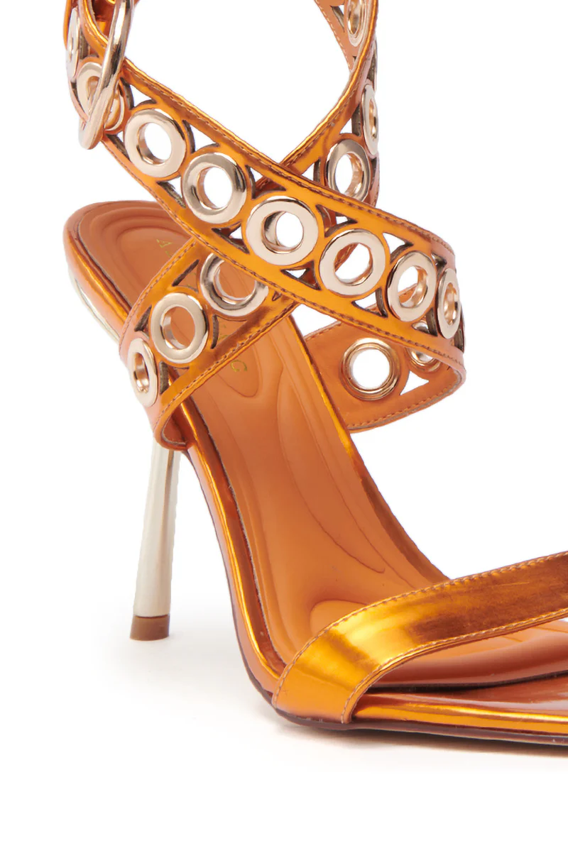AZALEA WANG SAMUEL ORANGE HARDWARE EMBELLISHED SANDAL - Image 7