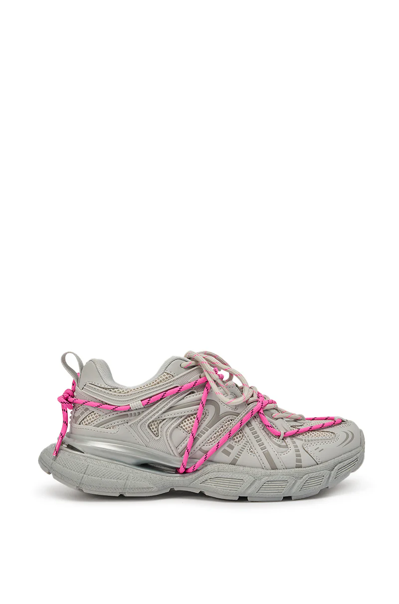 AZALEA WANG SATINE GREY LACE UP SNEAKER - Image 6