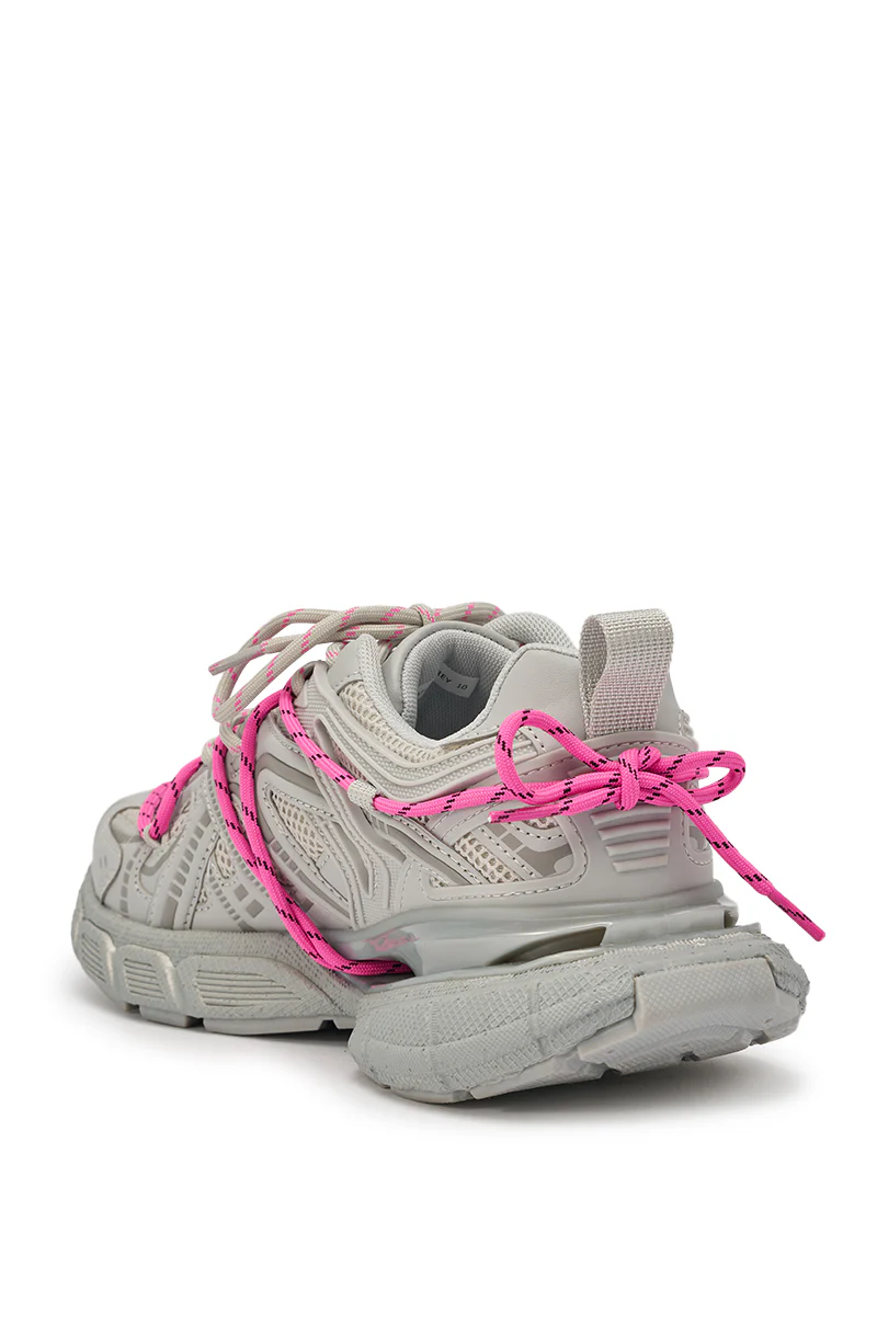 AZALEA WANG SATINE GREY LACE UP SNEAKER - Image 8