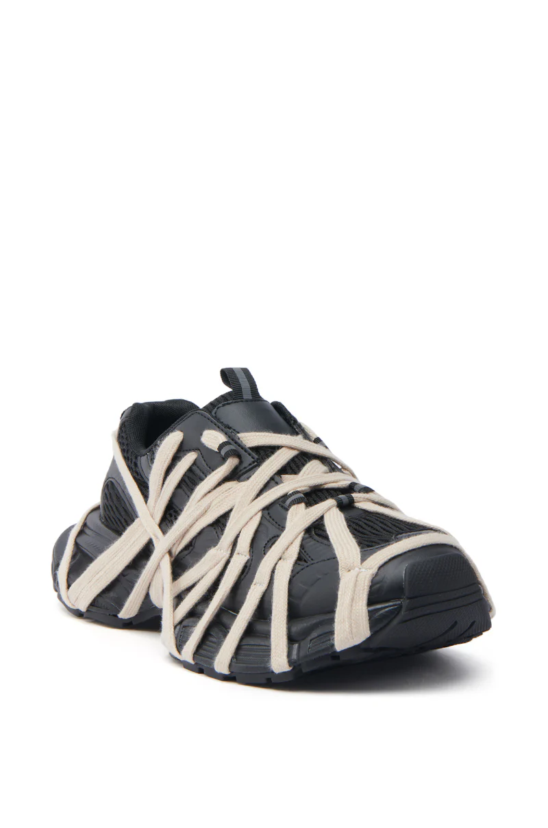 AZALEA WANG SELIE BLACK LACE UP SNEAKER - Image 5