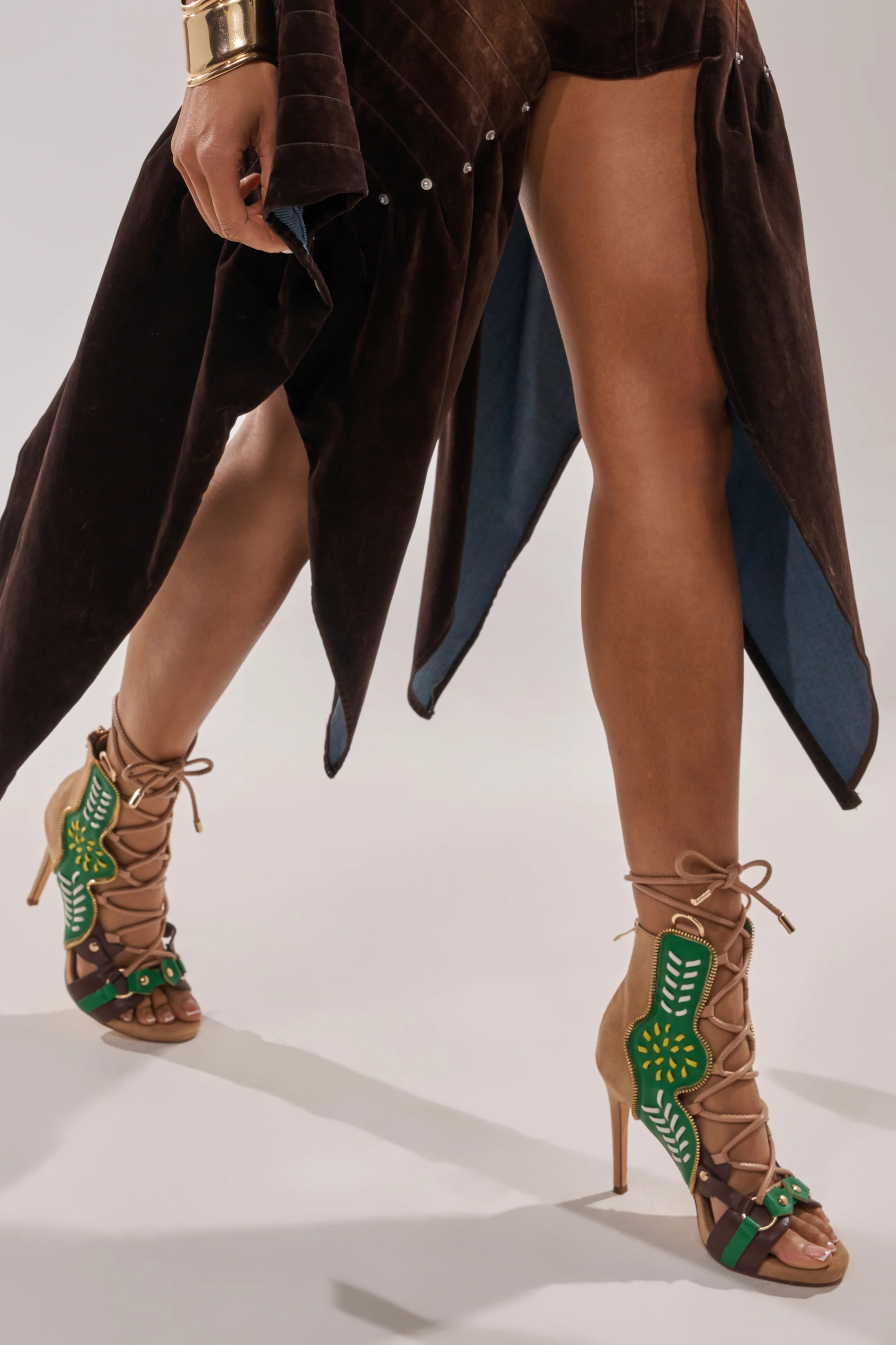 AZALEA WANG SHAINIA GREEN MULTI STILETTO SANDAL - Image 5