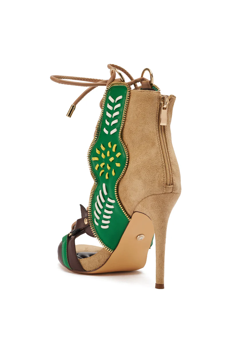 AZALEA WANG SHAINIA GREEN MULTI STILETTO SANDAL - Image 9