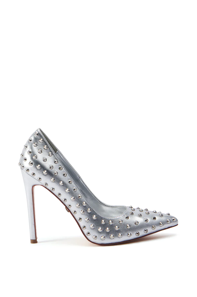 AZALEA WANG SILVVY SILVER PUMP WITH SPIKES - Image 2