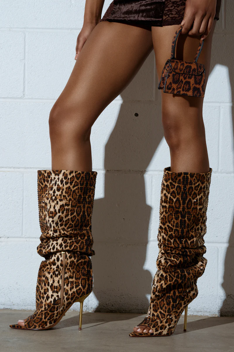 AZALEA WANG SPHYNX LEOPARD OPEN TOE BOOT - Image 6