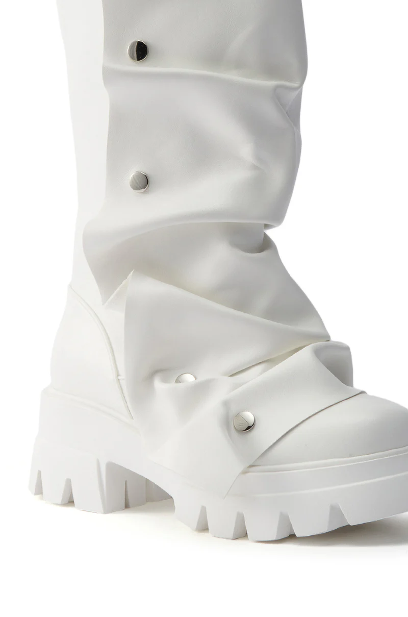 AZALEA WANG SYBEL WHITE SNAP DETAIL BOOTIE - Image 11