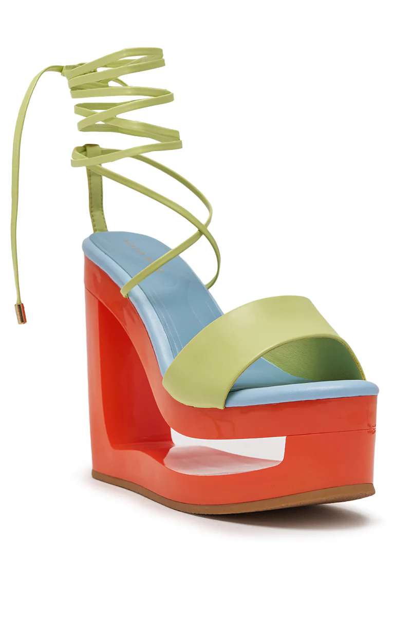AZALEA WANG TAFFY MULTI NOVELTY WEDGE MULE SANDAL - Image 6