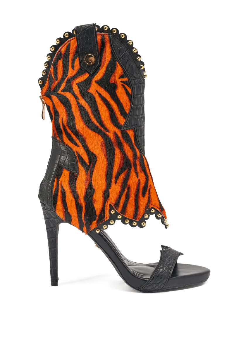 AZALEA WANG TAHLIE ORANGE MULTI WESTERN GLADIATOR SANDAL - Image 5