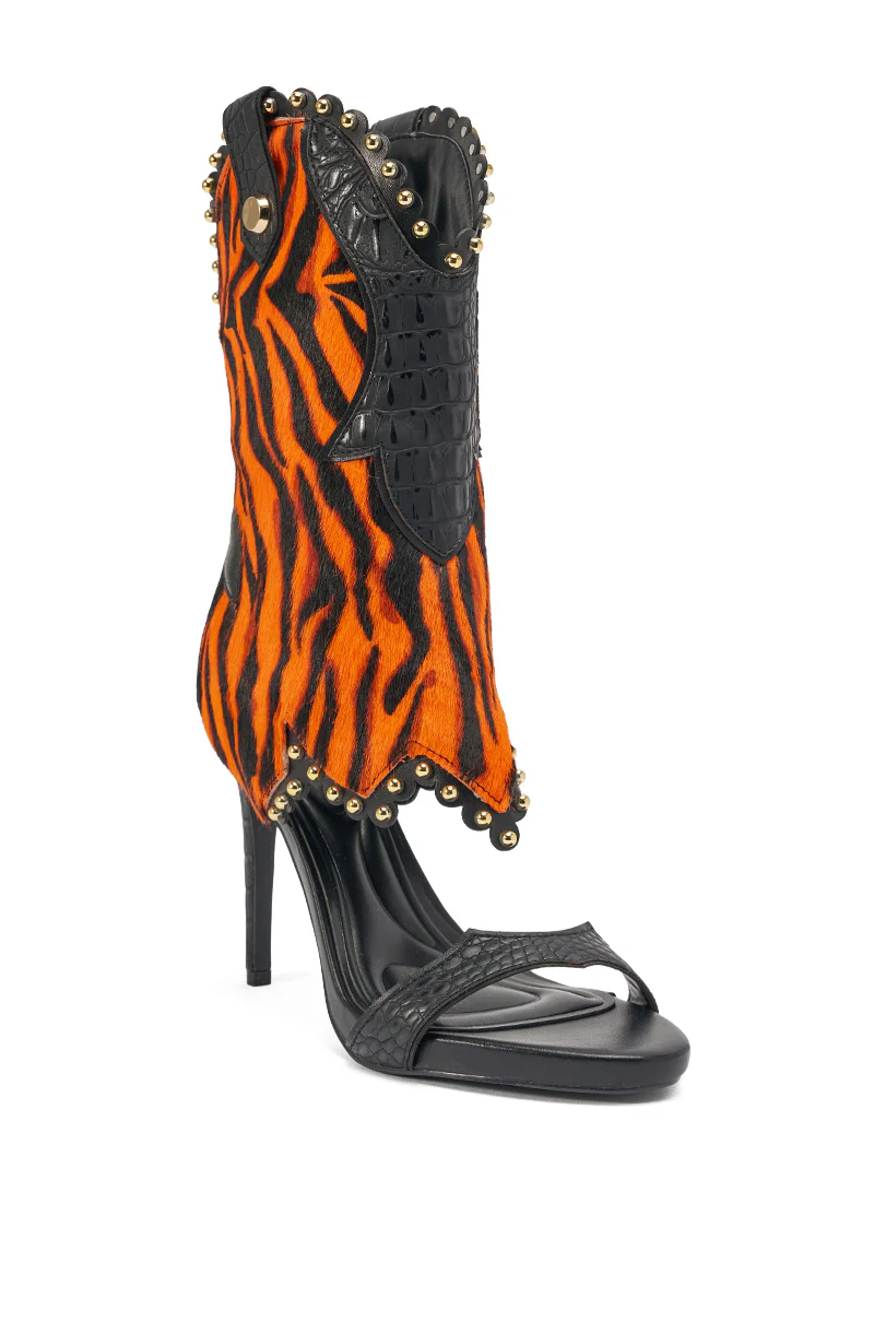 AZALEA WANG TAHLIE ORANGE MULTI WESTERN GLADIATOR SANDAL - Image 6