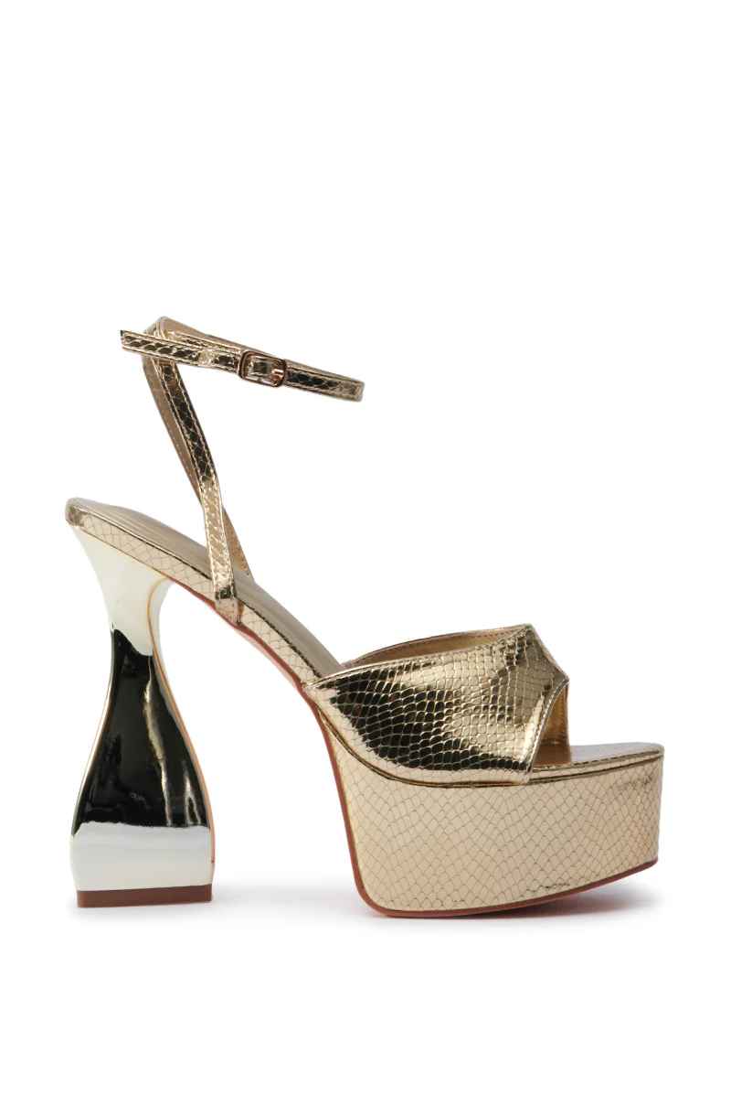 AZALEA WANG TAMASKA GOLD CHUNKY SANDAL - Image 4