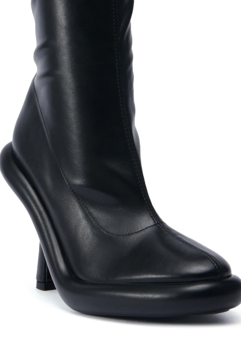 AZALEA WANG TARROW STILETTO PU BOOTIE IN BLACK - Image 6