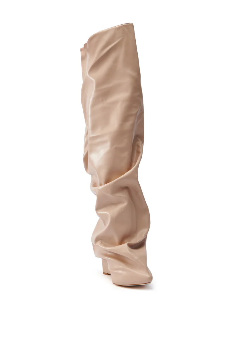 AZALEA WANG TEUILA BONE WEDGE RUCHED BOOT - Image 6