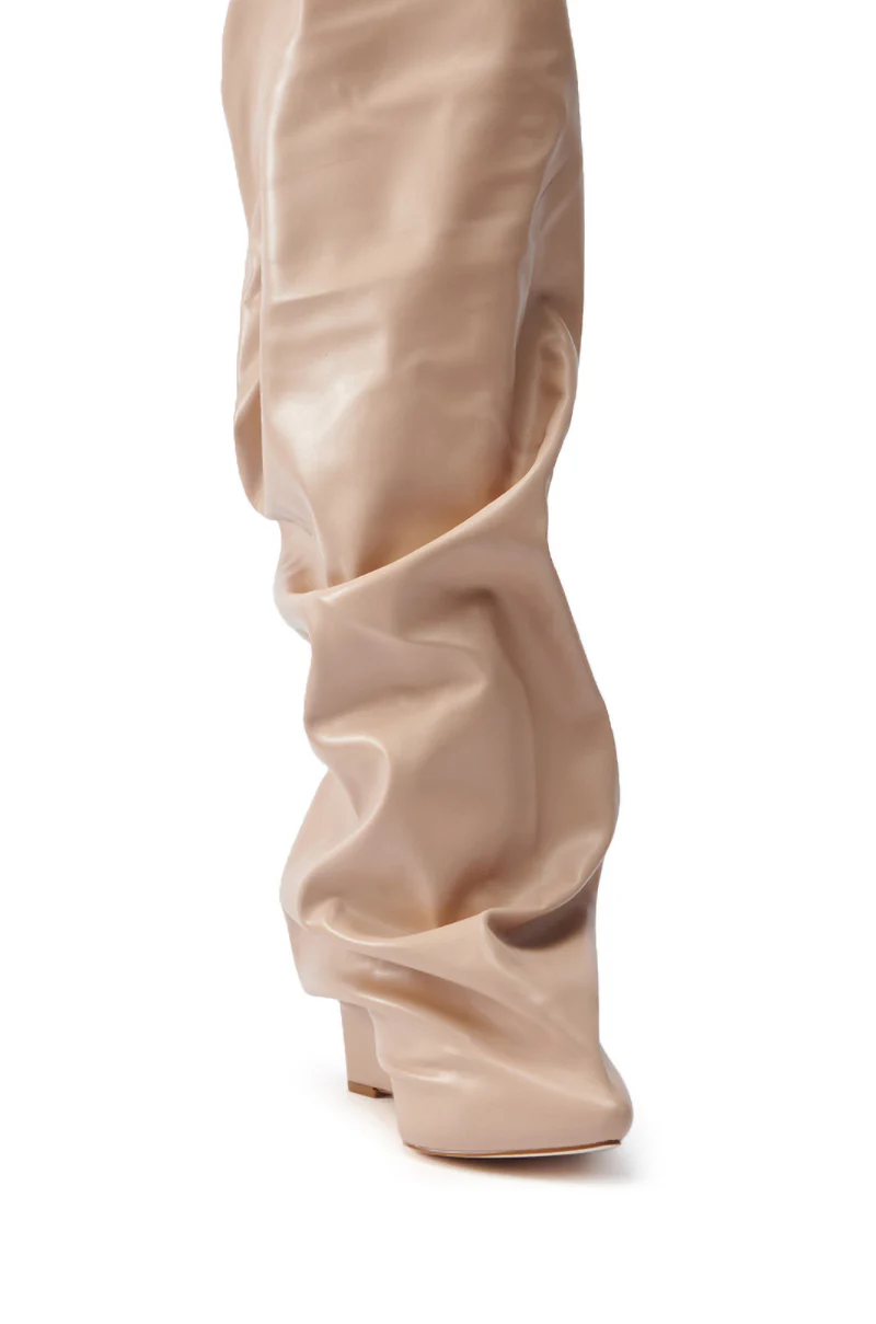AZALEA WANG TEUILA BONE WEDGE RUCHED BOOT - Image 8