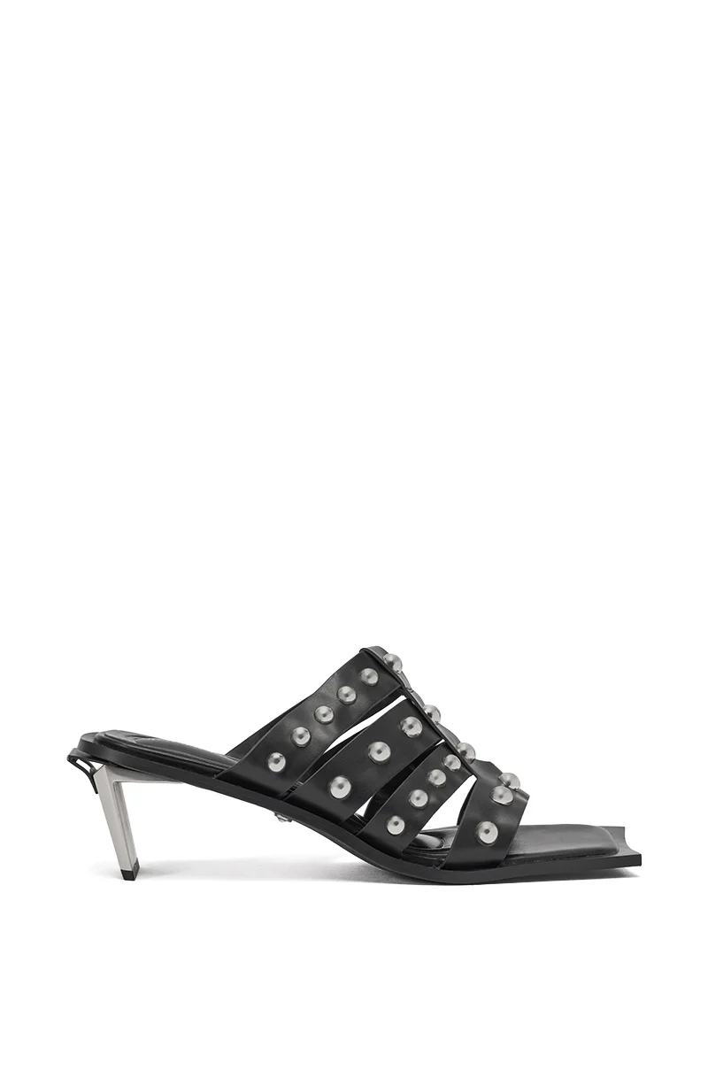 AZALEA WANG VANDAL BLACK NOVELTY HEEL SANDAL - Image 5