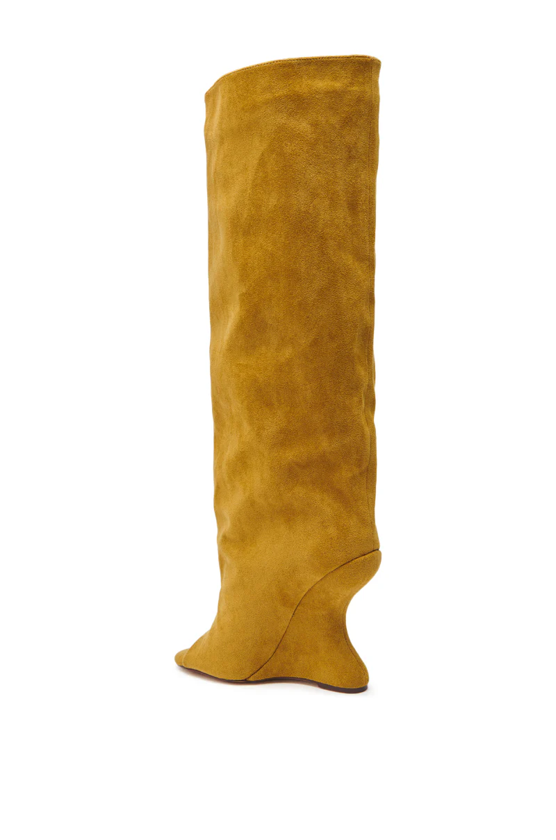 AZALEA WANG VINCENT MUSTARD SUEDE OPEN TOE BOOT - Image 10