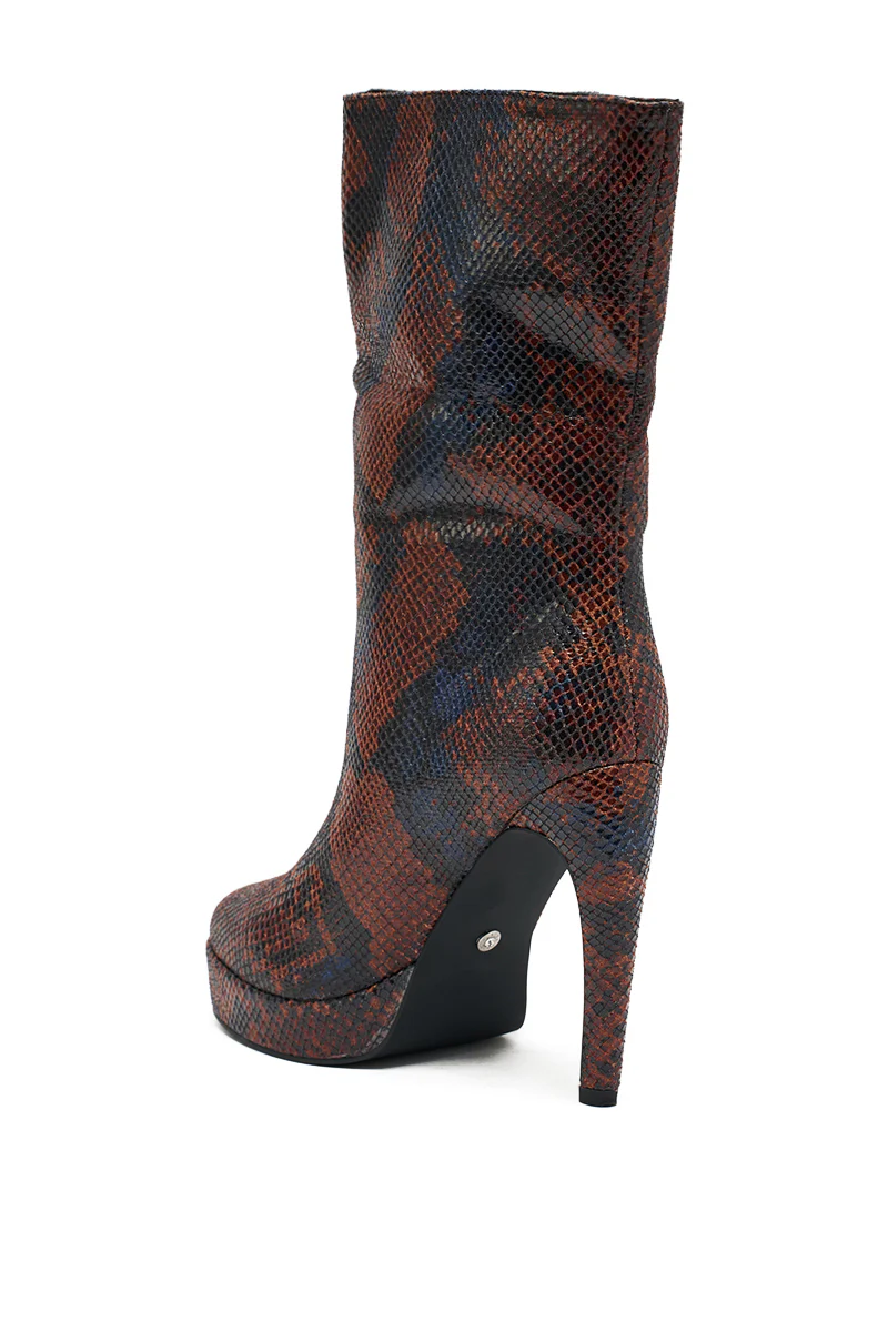 AZALEA WANG WENONA BROWN MULTI SNAKE BOOTIE - Image 5