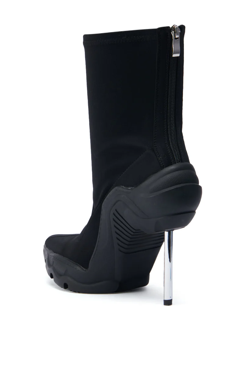 AZALEA WANG WILBER BOOTIE WITH STRETCH NEOPRENE IN BLACK - Image 5