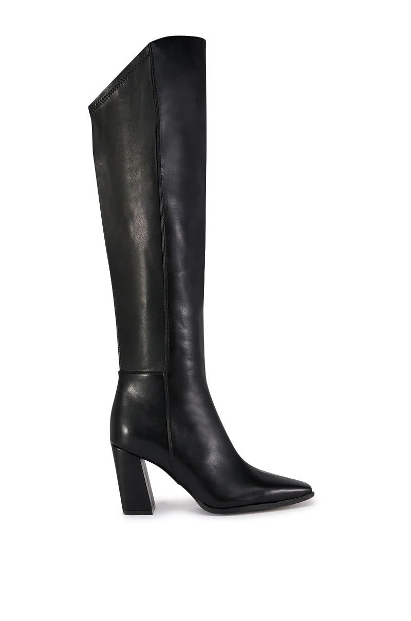 AZALEA WANG YAHYA BLACK ASYMMETRICAL TOPLINE BOOT - Image 2