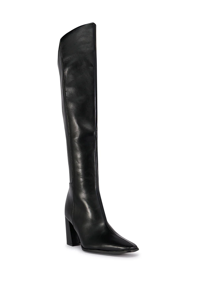 AZALEA WANG YAHYA BLACK ASYMMETRICAL TOPLINE BOOT - Image 3