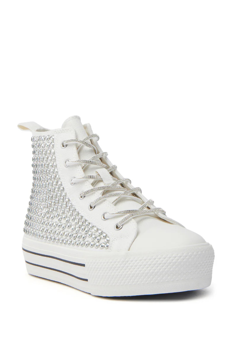 AZALEA WANG ZAFRINA WHITE HIGH TOP SNEAKER - Image 4