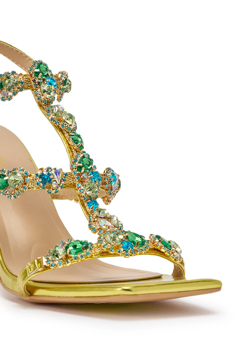 AZALEA WANG ZETA CITRON EMBELLISHED UPPER STILETTO SANDAL - Image 11