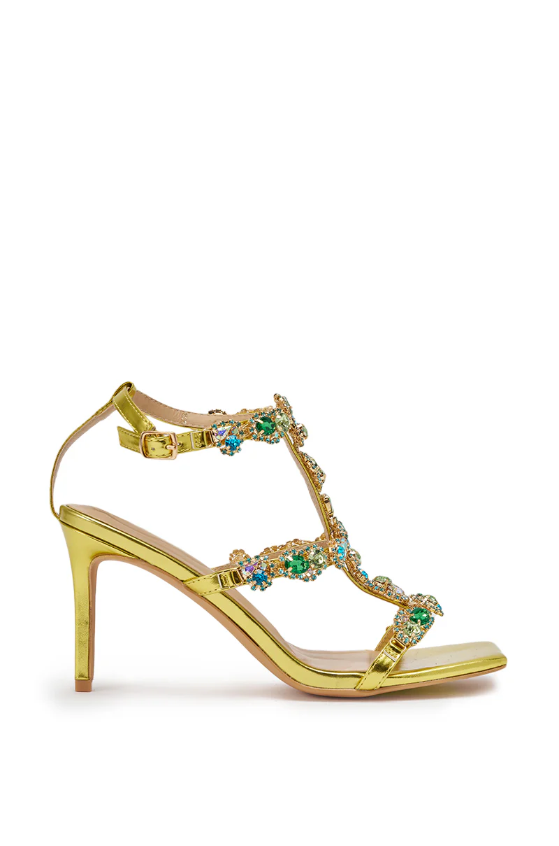AZALEA WANG ZETA CITRON EMBELLISHED UPPER STILETTO SANDAL - Image 8