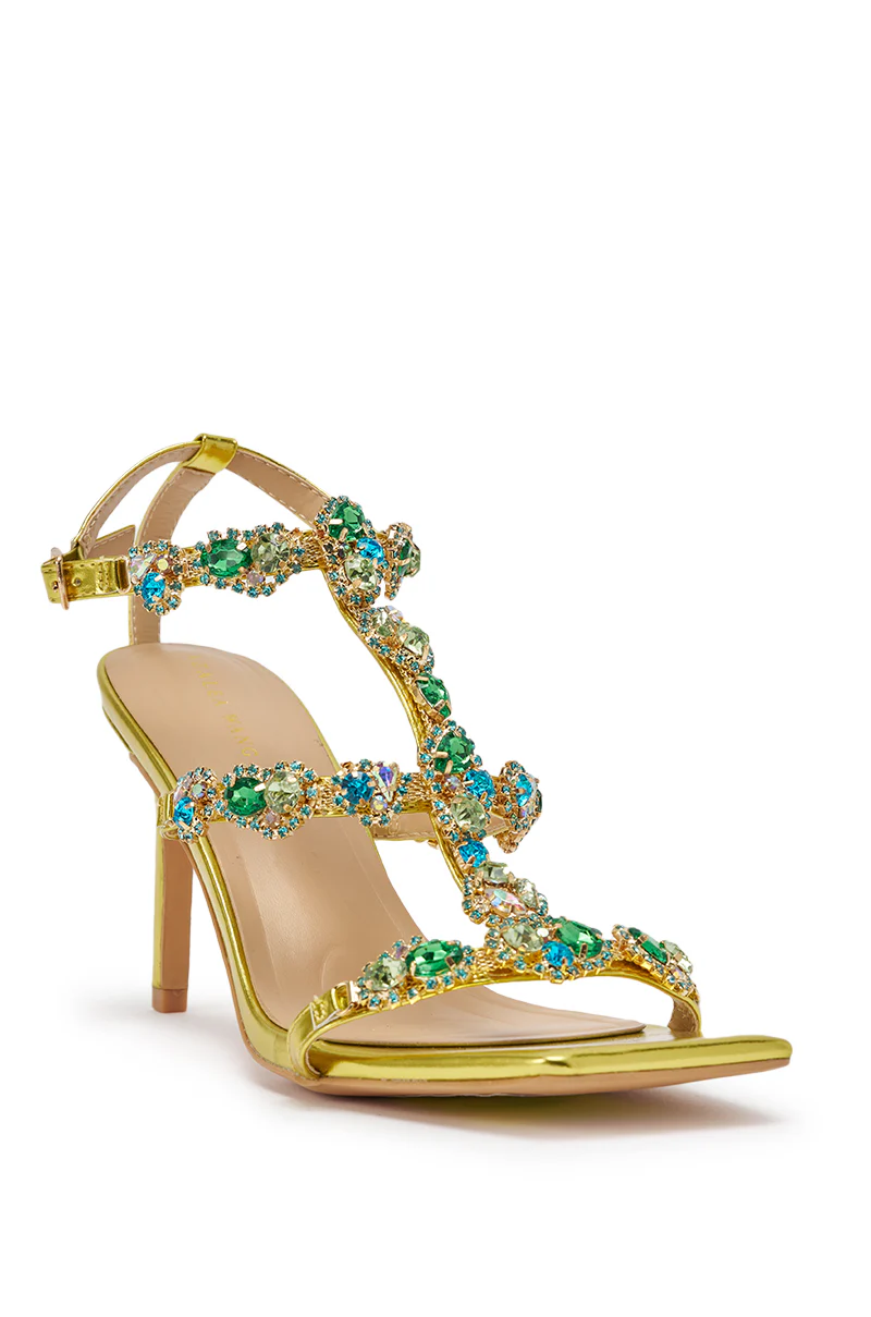 AZALEA WANG ZETA CITRON EMBELLISHED UPPER STILETTO SANDAL - Image 9