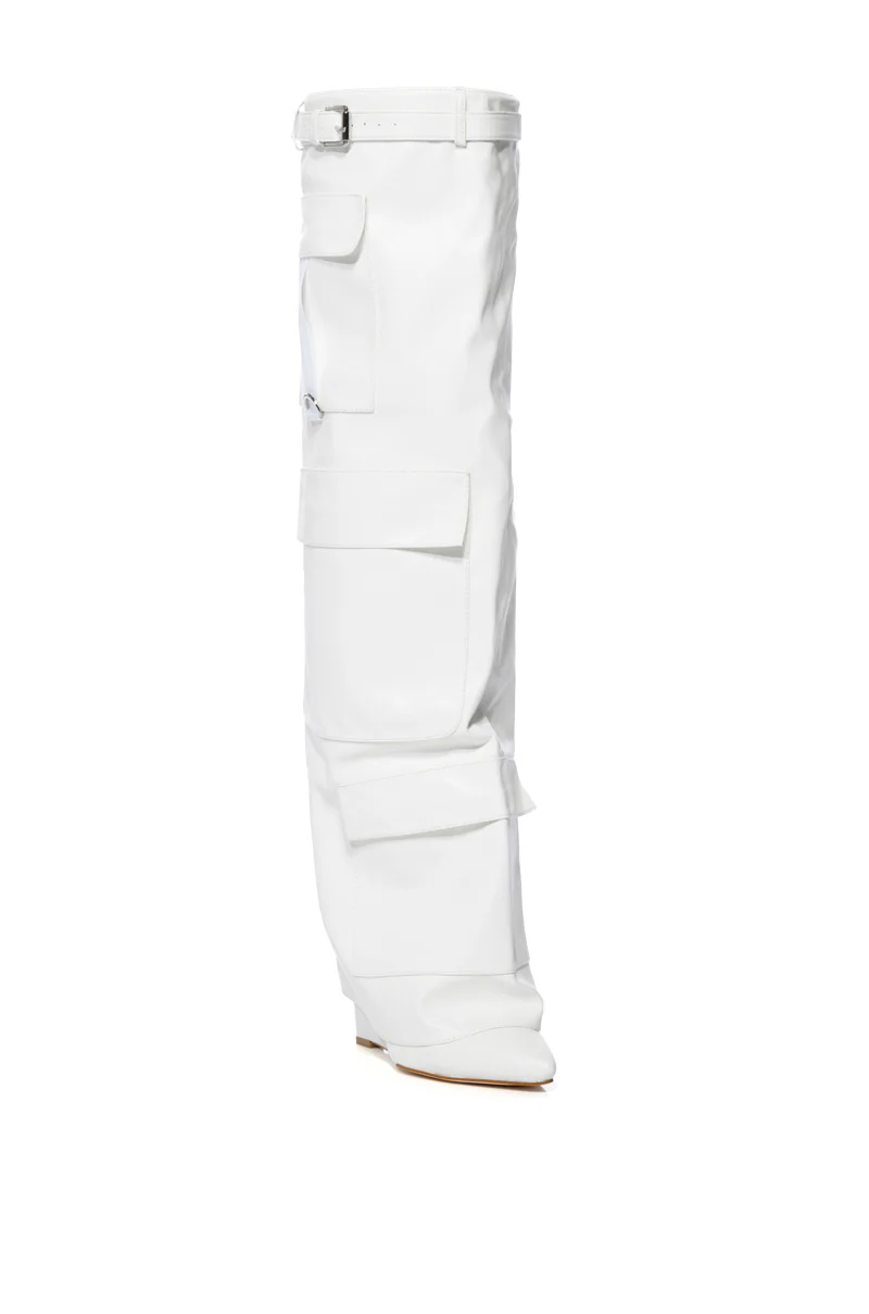 AZLAEA WANG ALEXIA WHITE WEDGE BOOT - Image 5