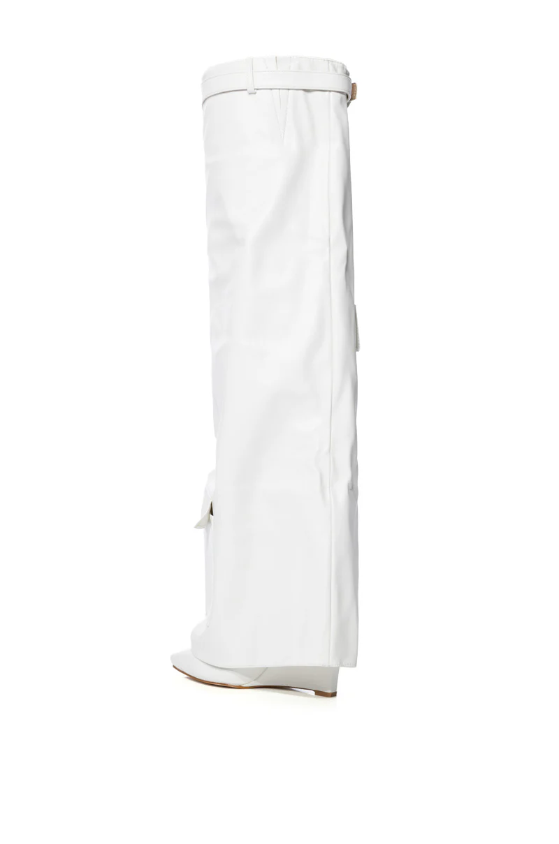 AZLAEA WANG ALEXIA WHITE WEDGE BOOT - Image 6