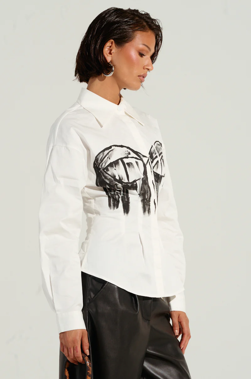 BAD FOR YOU BUTTON DOWN BLOUSE - Image 3