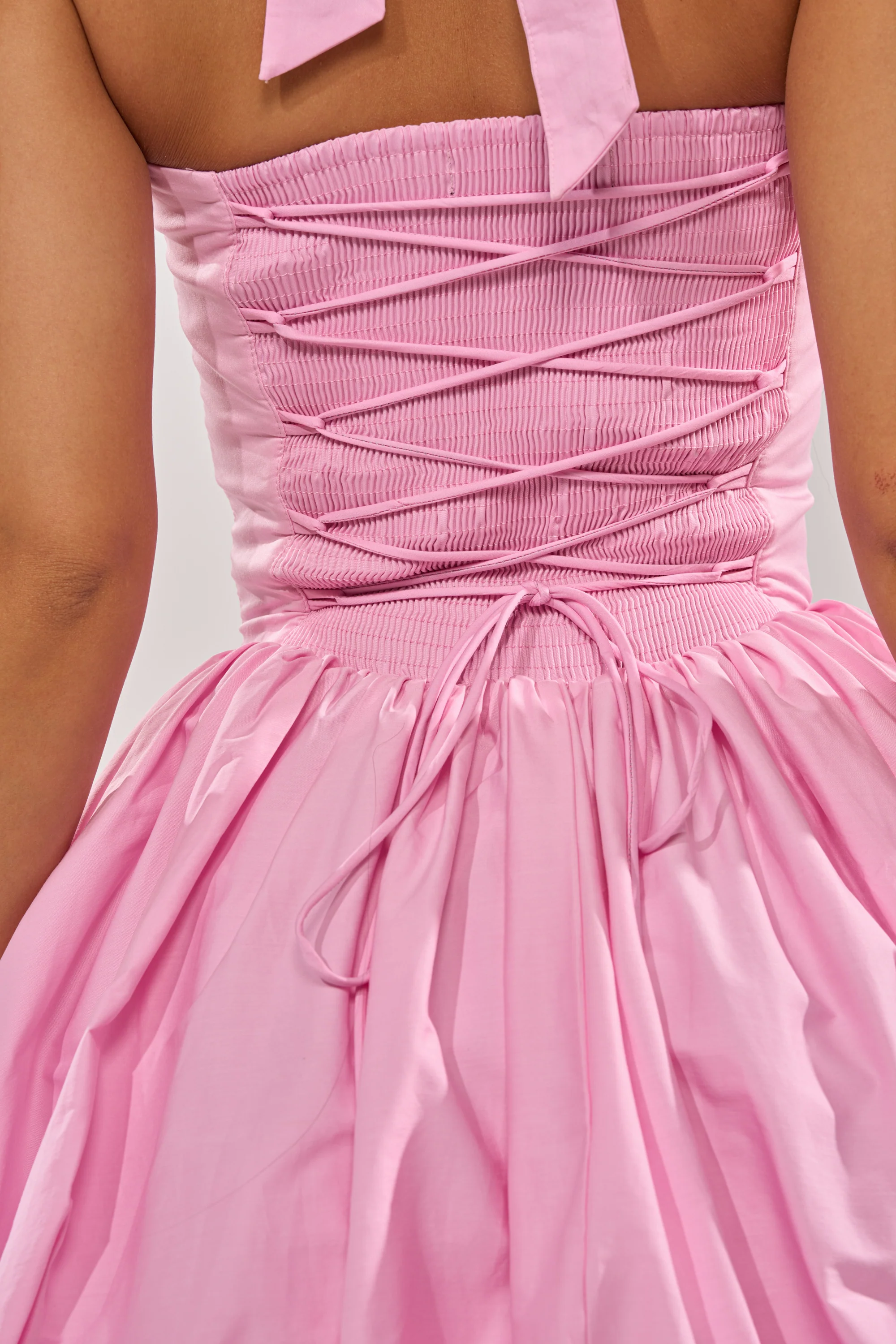 BALLERINA POPLIN MINI DRESS IN PINK - Image 10